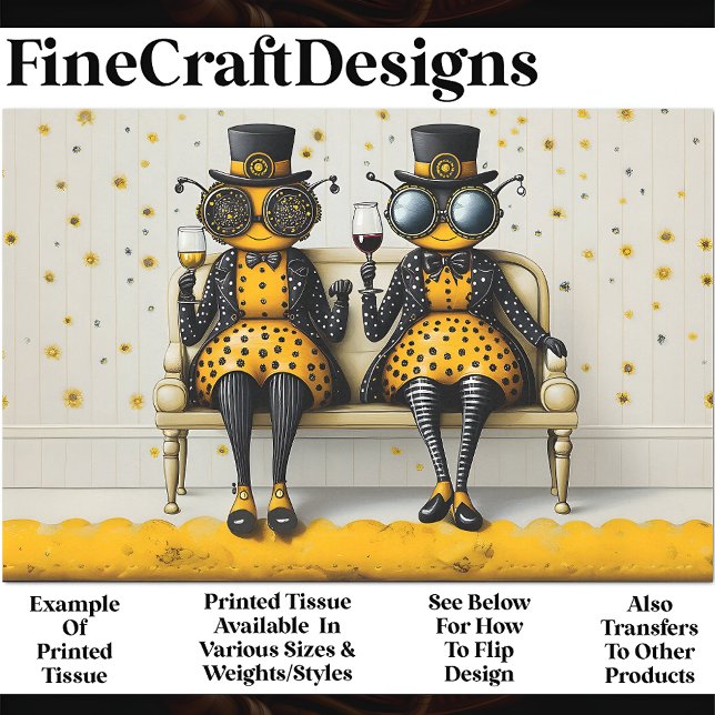 Steampunk Queen Bees + Wine AM7 Decoupage Seidenpapier (Von Creator hochgeladen)