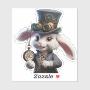 Steampunk-Rabbit-Illustration Aufkleber