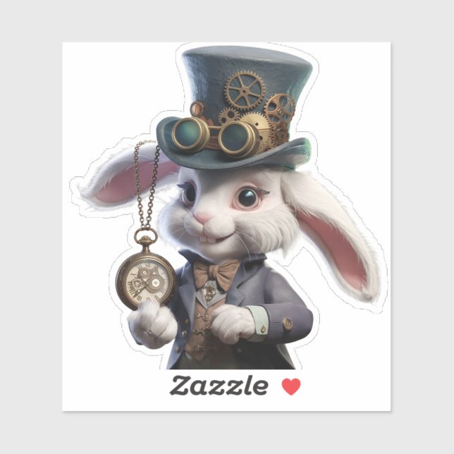 Steampunk-Rabbit-Illustration Aufkleber (Blatt)