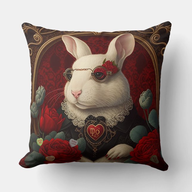 Steampunk Rabbit Pillow Fantasy Pillow Child''s Kissen (Vorderseite)