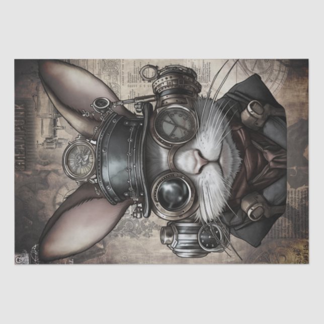 Steampunk Rabbit Seidenpapier (Vorderseite)