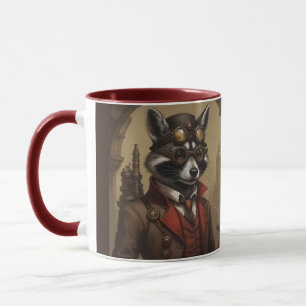 Steampunk Raccoon Artistic Portrait Tasse