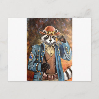 Steampunk Raccoon Postkarte