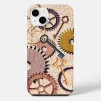 Steampunk-Räder, Zahnräder, Schlüssel, alte Karte