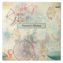 Steampunk-Radschiffe und Werkzeuge Küche