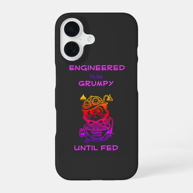 Steampunk Ramen Katze Lustiges Anime iPhone 16 Hülle (Rückseite)