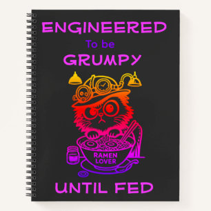 Steampunk-Ramen-Katze Lustiges Anime-Notizbuch Notizbuch