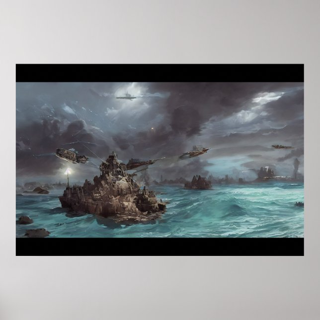 Steampunk-Raumschiff Poster (Vorne)