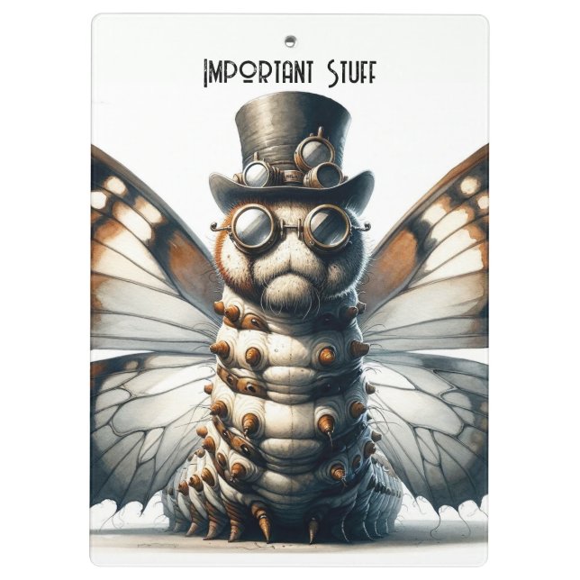 Steampunk-Raupe Klemmbrett (Rückseite)