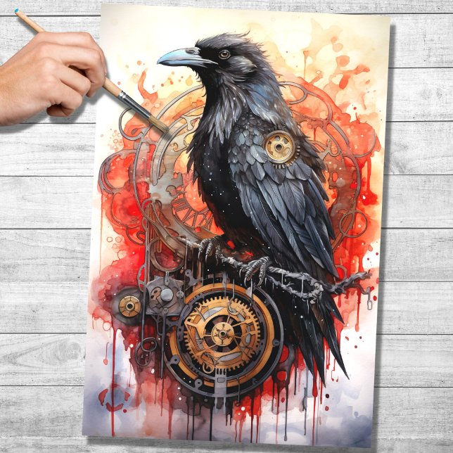 Steampunk Raven 1 Dekoupage Paper Seidenpapier (Von Creator hochgeladen)
