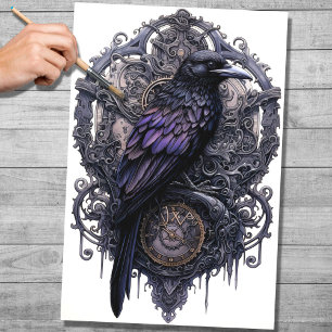 Steampunk Raven 2 Decoupage Paper Seidenpapier
