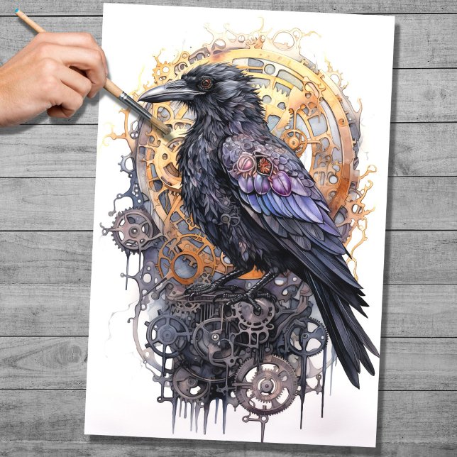 Steampunk Raven 4 Decoupage Paper Seidenpapier (Von Creator hochgeladen)