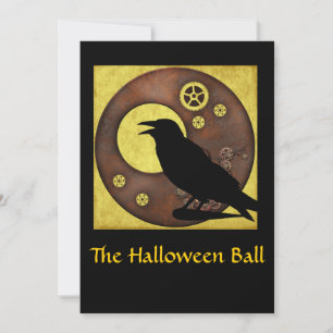 Steampunk Raven Halloween Einladung