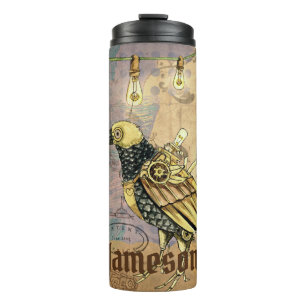 Steampunk Raven Personalisiert Thermosbecher