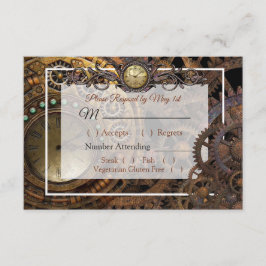 Steampunk Renaissance Wedding RSVP-Karte RSVP Karte