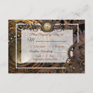 Steampunk Renaissance Wedding RSVP-Karte RSVP Karte