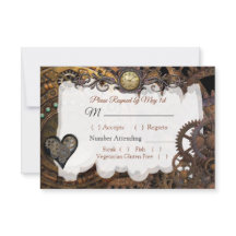 Steampunk Renaissance Wedding RSVP-Karte