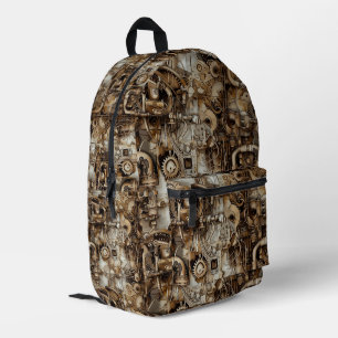 Steampunk Retro Cogwheels Bedruckter Rucksack