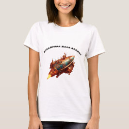 Steampunk Retro Moon Rocket T-Shirt