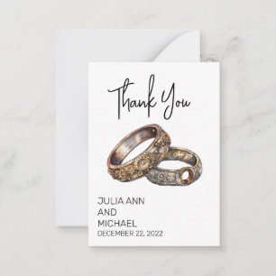 Steampunk Rings Wedding Danke Minimalistisch Mitteilungskarte