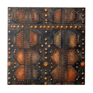 Steampunk-Riveted Metal Tile Fliese