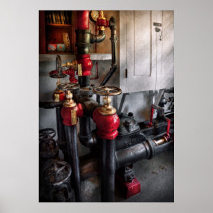 Steampunk - Rohrleitungen - Dreh das Ventil Poster