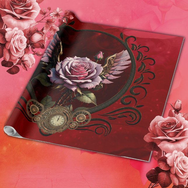 Steampunk-Rose Geschenkpapier (Steampunk rose)