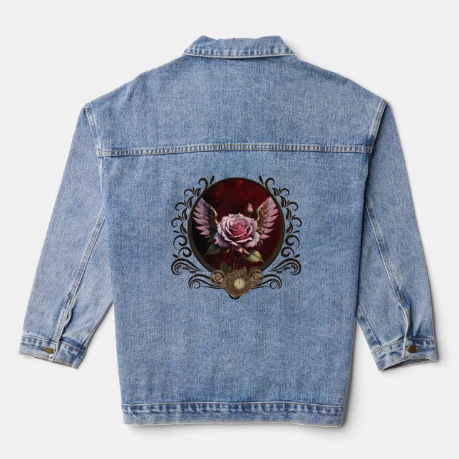 Steampunk-Rose Jeansjacke (Rückseite)