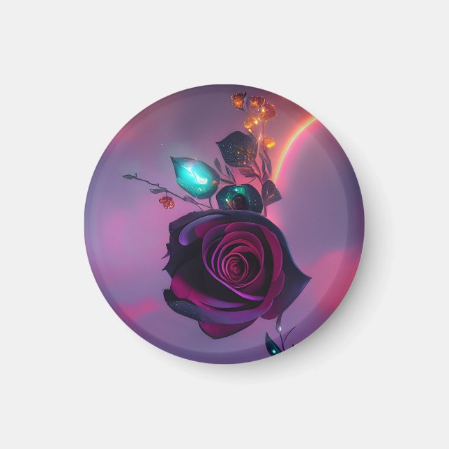 Steampunk-Rose Magnet (Vorne)