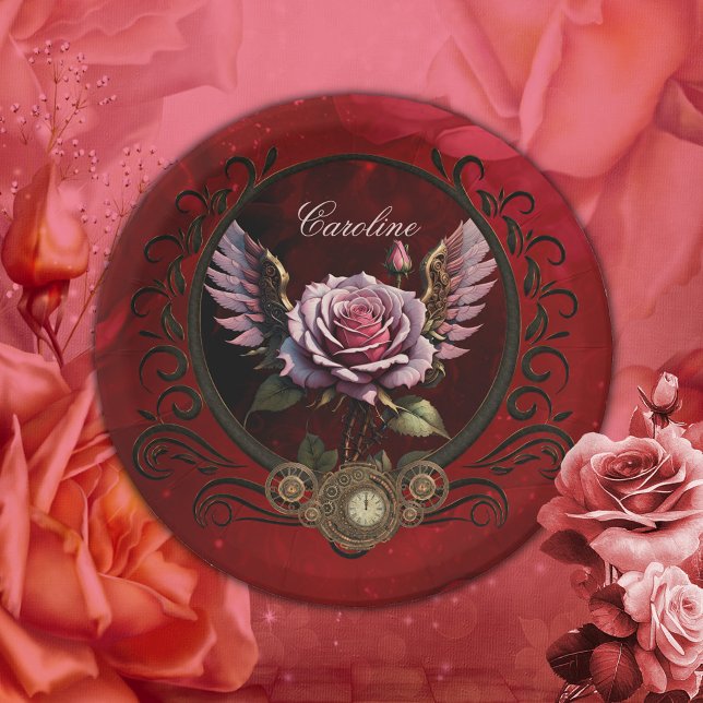 Steampunk-Rose Pappteller (Von Creator hochgeladen)