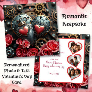 Steampunk-Rosen Valentinstag   Fotovorlage Karte