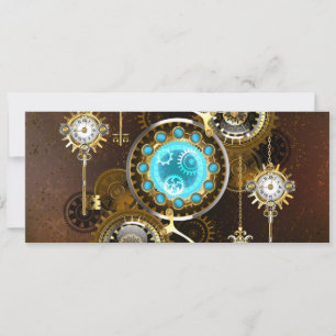 Steampunk-Rostiger Hintergrund mit Türkisgläsern Feiertagskarte