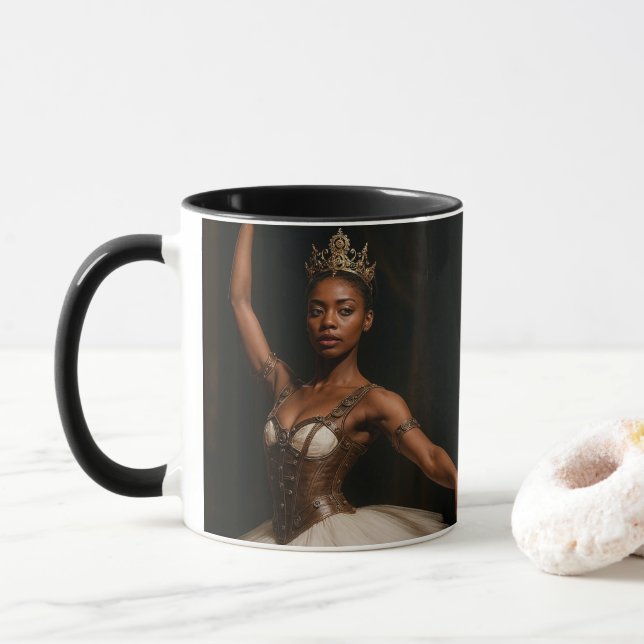 Steampunk Royal Ballerina Elegante Fantasie Tasse (Mit Donut)