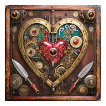 Steampunk Rubine und Dolche Krieger Valentinstag