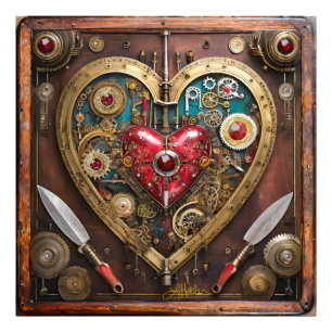 Steampunk Rubine und Dolche Krieger Valentinstag Fotodruck