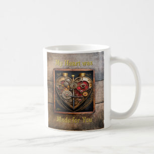 Steampunk Rubine und Zahnräder Dunkles Herz Kaffeetasse