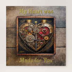 Steampunk Rubine und Zahnräder Dunkles Herz  Puzzle