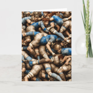 Steampunk Rugby - Rugby Greeting Card Feiertagskarte