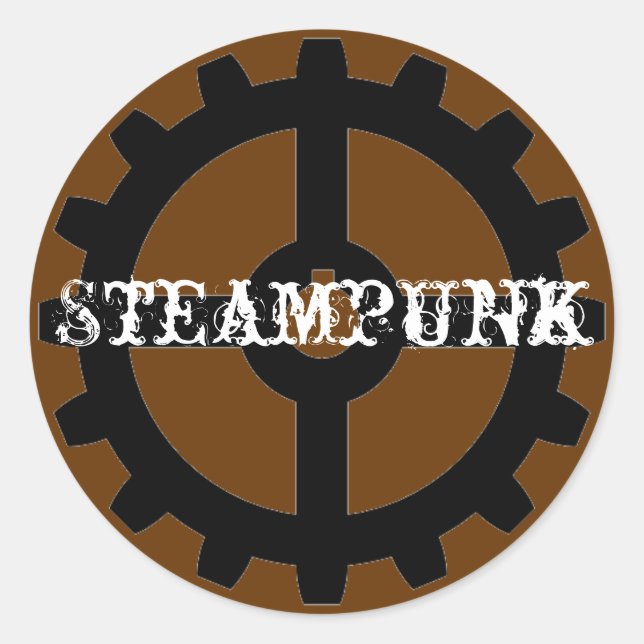 Steampunk Runder Aufkleber (Vorderseite)