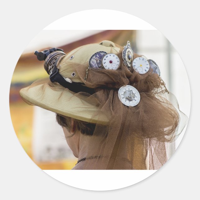 Steampunk Runder Aufkleber (Vorderseite)