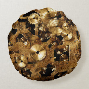 Steampunk Rundes Kissen