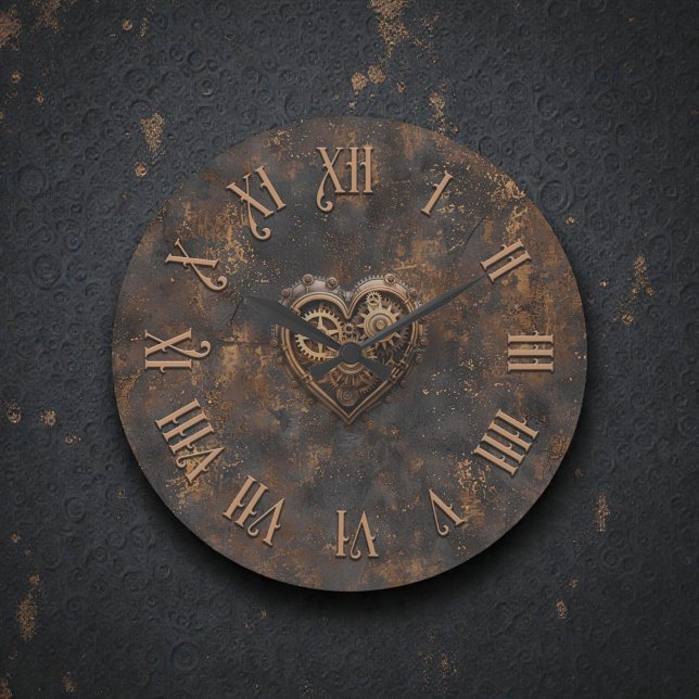 Steampunk Rustic Metal Wall Clock Große Wanduhr (Von Creator hochgeladen)