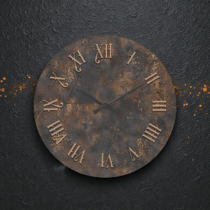 Steampunk-Rustikale Metallwanduhr Große Wanduhr