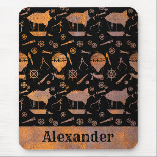 Steampunk Rusty Airships Individuelle Name Mousepad
