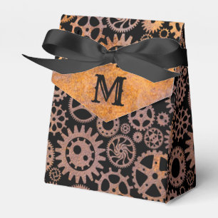 Steampunk Rusty Gears Custom Monogram Geschenkschachtel