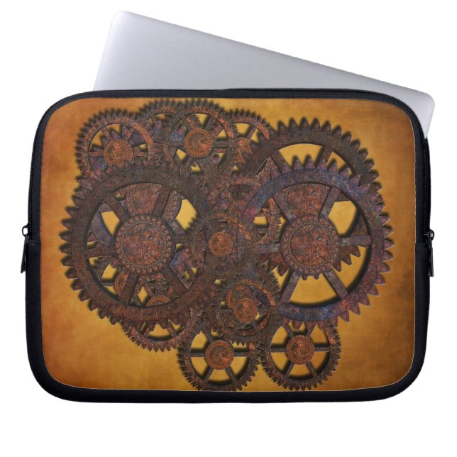 Steampunk Rusty Gears Laptopschutzhülle (Vorderseite)