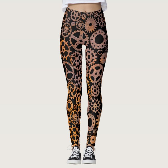 Steampunk Rusty Gears Leggings (Vorderseite)