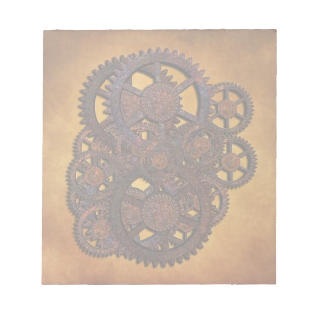 Steampunk Rusty Gears Notizblock (Vorderseite)