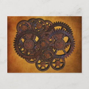 Steampunk Rusty Gears Postkarte