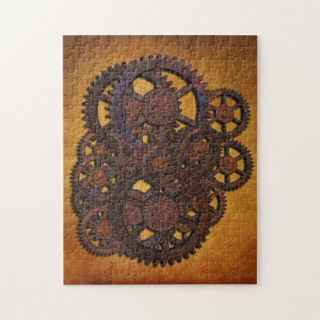 Steampunk Rusty Gears Puzzle (Vertikal)